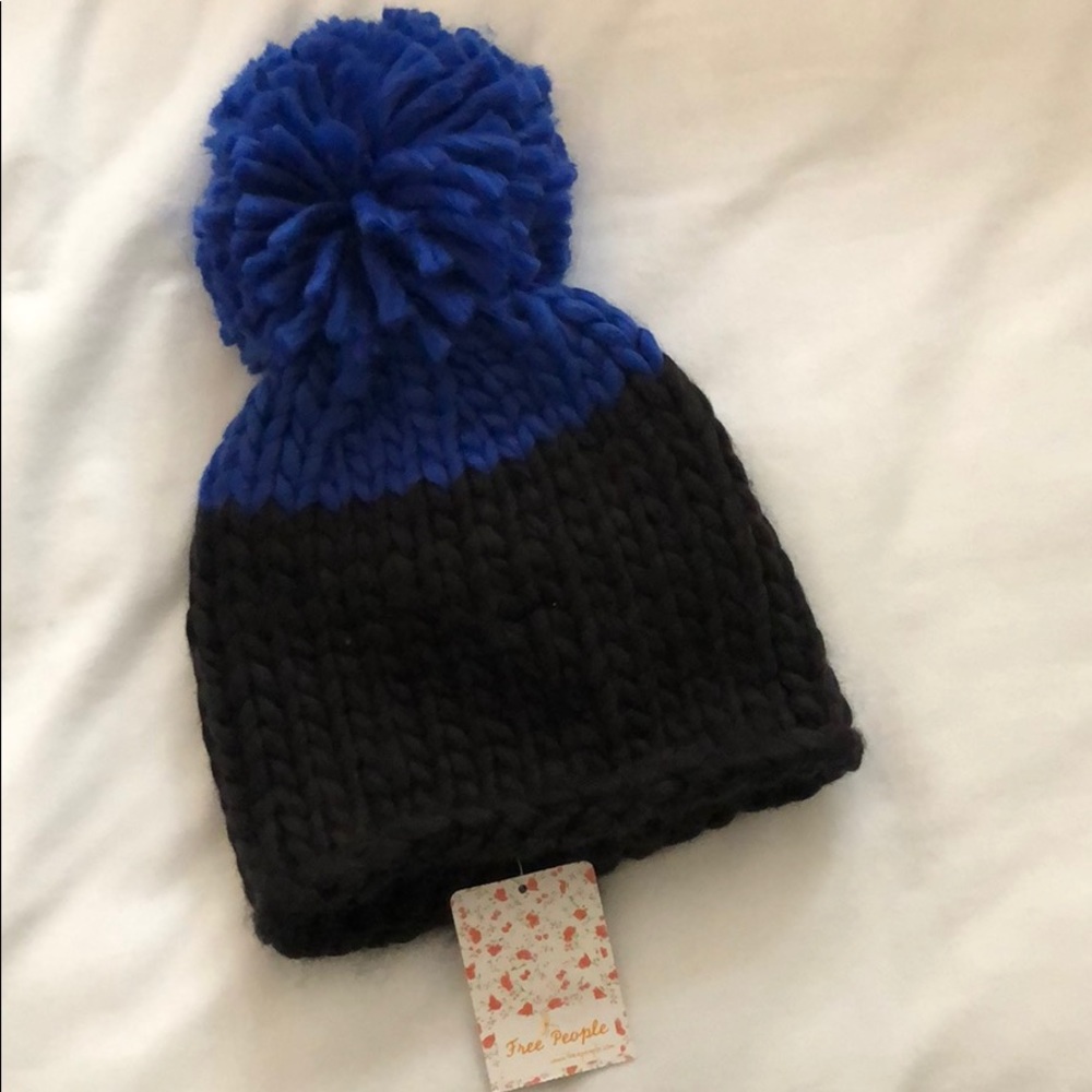 Free People Color Block Pom Beanie